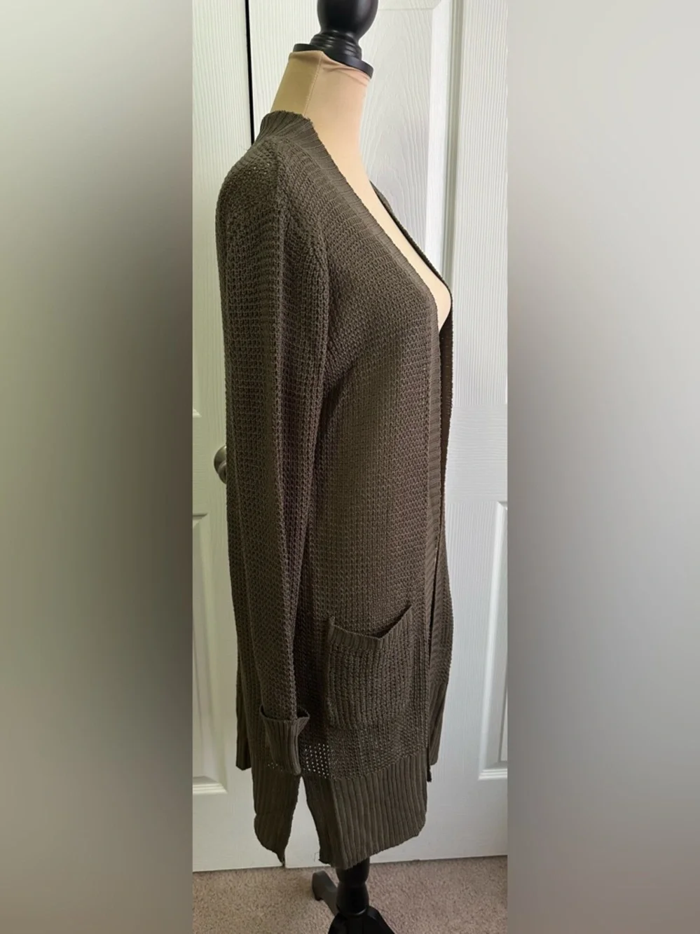 Pink Rose Olive Open-Front Knit Cardigan - Picture 5 of 7